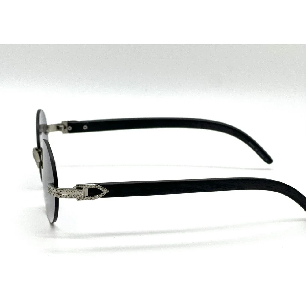 Rimless Sunglasses Oval Lens Black UV400 Protection Lens Retro Classic Hip Hop‎